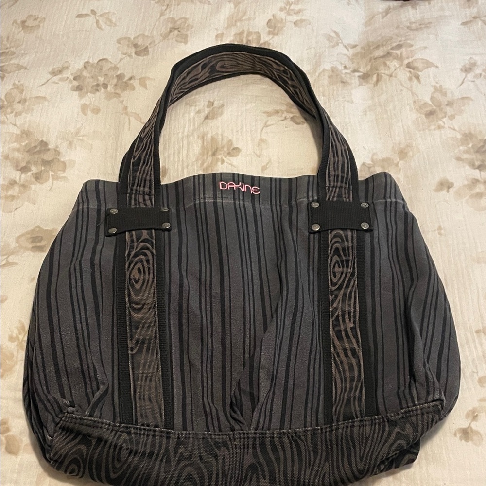 Dakine Charcoal and Black Patterned Tote Bag